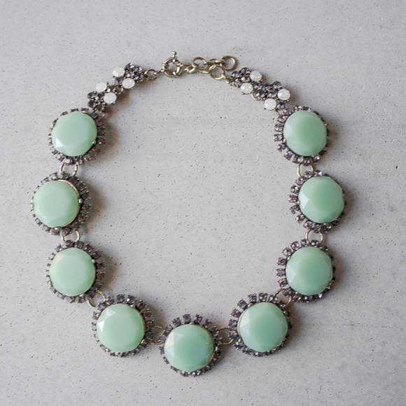 J. Crew Jewelry - J.Crew Seafoam Green Circle cupcake necklace